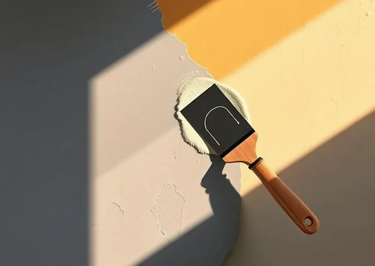 Application d'un enduit décoratif à la lisseuse sur un mur